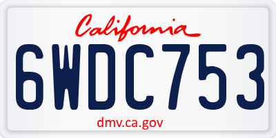 CA license plate 6WDC753