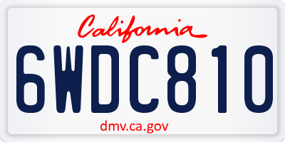CA license plate 6WDC810