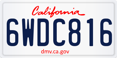 CA license plate 6WDC816