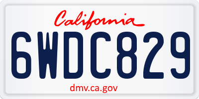 CA license plate 6WDC829