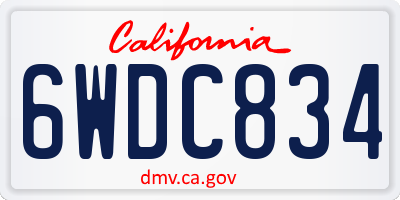 CA license plate 6WDC834