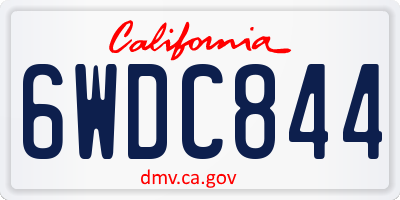 CA license plate 6WDC844