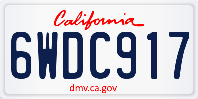 CA license plate 6WDC917
