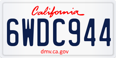 CA license plate 6WDC944