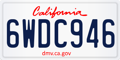 CA license plate 6WDC946
