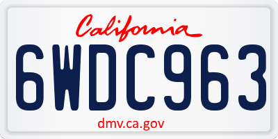 CA license plate 6WDC963