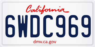 CA license plate 6WDC969