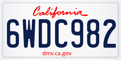 CA license plate 6WDC982