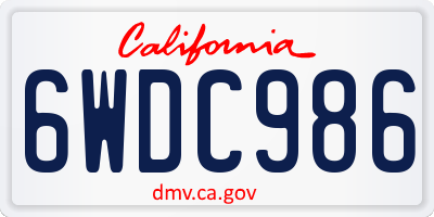 CA license plate 6WDC986