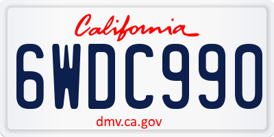 CA license plate 6WDC990