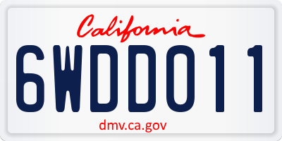 CA license plate 6WDD011