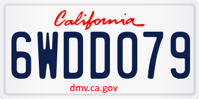 CA license plate 6WDD079