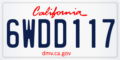 CA license plate 6WDD117