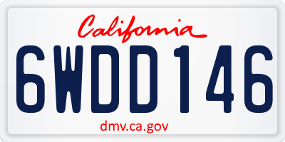 CA license plate 6WDD146