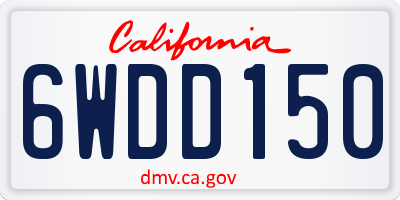 CA license plate 6WDD150