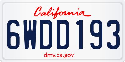 CA license plate 6WDD193