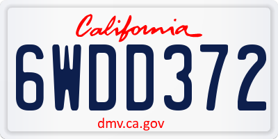 CA license plate 6WDD372