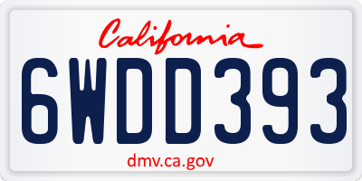 CA license plate 6WDD393