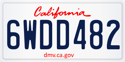 CA license plate 6WDD482