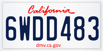 CA license plate 6WDD483