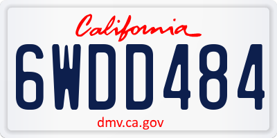 CA license plate 6WDD484