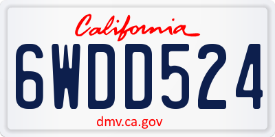 CA license plate 6WDD524