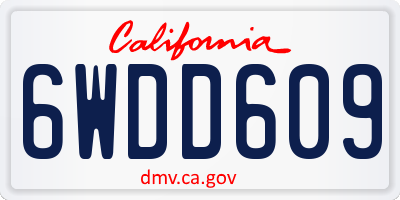 CA license plate 6WDD609