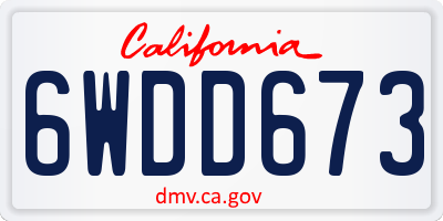 CA license plate 6WDD673