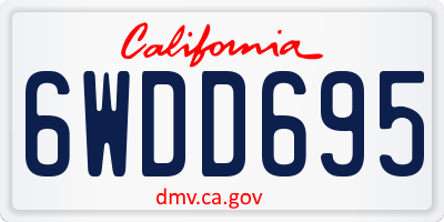 CA license plate 6WDD695