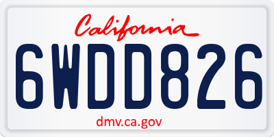 CA license plate 6WDD826