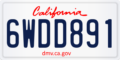 CA license plate 6WDD891