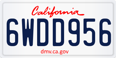 CA license plate 6WDD956