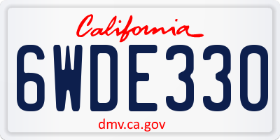 CA license plate 6WDE330
