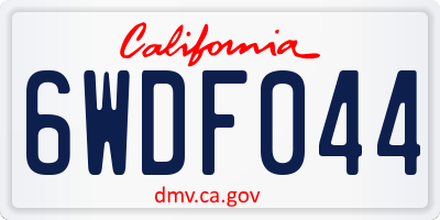 CA license plate 6WDF044