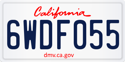 CA license plate 6WDF055
