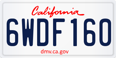 CA license plate 6WDF160