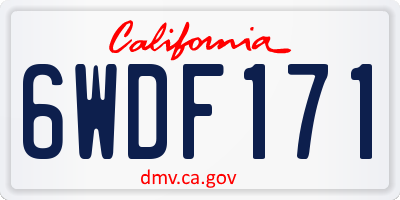 CA license plate 6WDF171