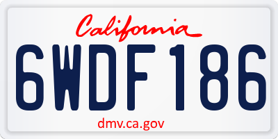 CA license plate 6WDF186