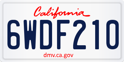 CA license plate 6WDF210