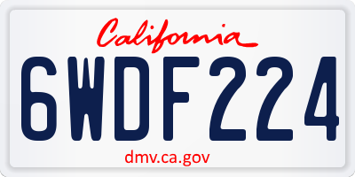 CA license plate 6WDF224