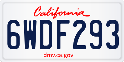 CA license plate 6WDF293