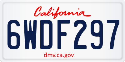 CA license plate 6WDF297