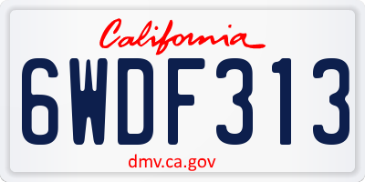 CA license plate 6WDF313
