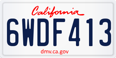 CA license plate 6WDF413