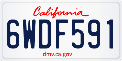 CA license plate 6WDF591