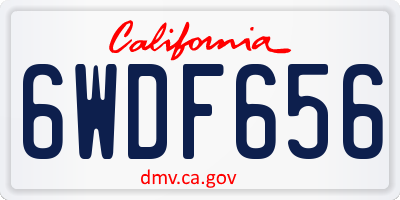 CA license plate 6WDF656