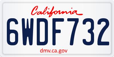 CA license plate 6WDF732