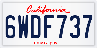 CA license plate 6WDF737