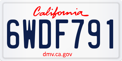CA license plate 6WDF791