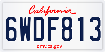 CA license plate 6WDF813